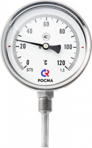 Термометр биметаллический радиальный БТ-52.211 0...120С G1/2' 200 кл.1.5 00000002640 РОСМА - превью