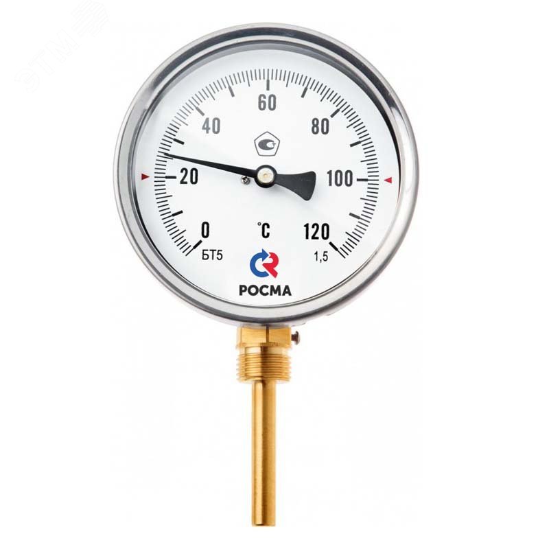 Термометр биметаллический радиальный БТ-52.211 0…350 G1/2' 100 кл.1.5 2668- РОСМА