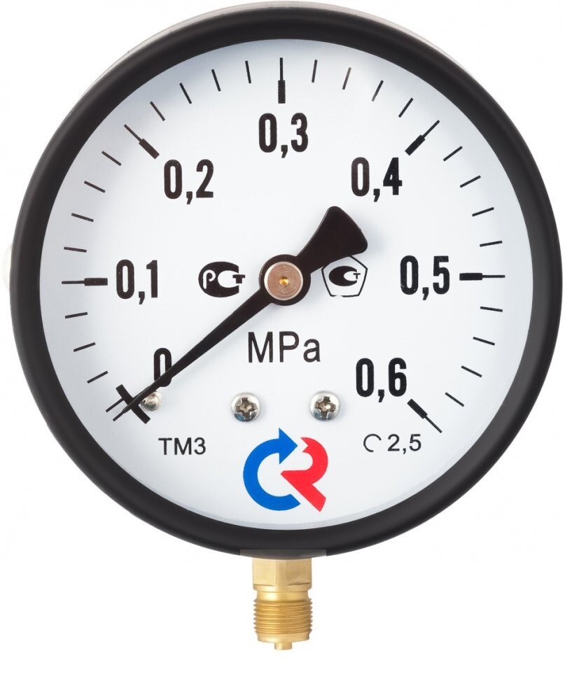 Манометр общетехнический осевой ТМ-210Т.00 0...1.6 МРа 1/4' 150С кл.2.5