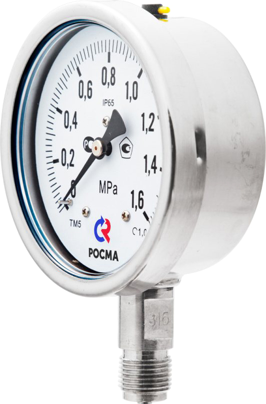 манометр коррозионностойкий виброустойчивый радиальный тм-521р.00 0...40 мра м20х1.5 кл.т.1.0, готовый к гидрозаполнению