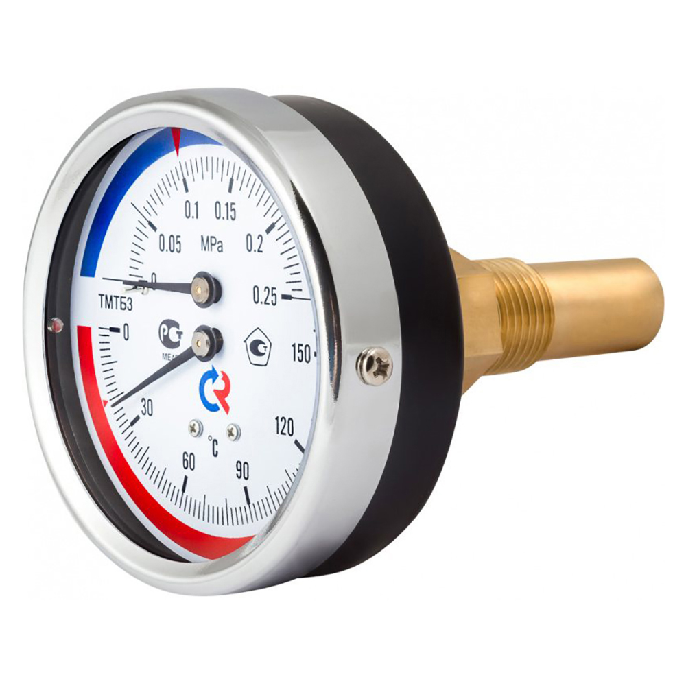 Термоманометр осевой ТМТБ-41Т.3, 0...150С, 0...0,6 МРа 1/2' кл.2.5