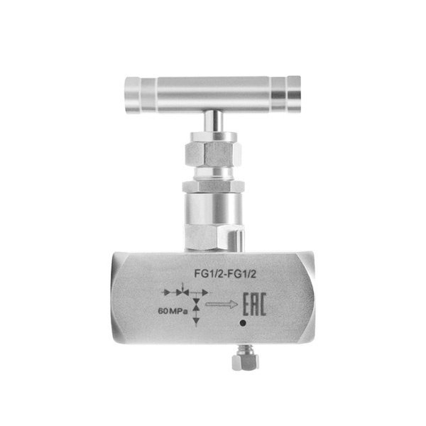 Клапан одновентильный игольчатый SS-V4,           SFG1/2-MG1/2 (внутр., накидная гайка- наруж.),    нерж.