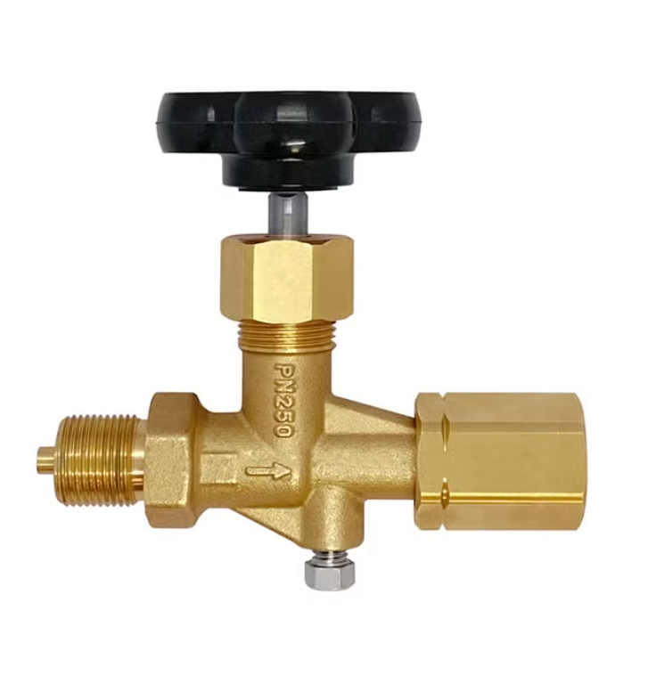 Клапан одновентильный игольчатый SFG1/2-MG1/2     (внутр., накидная гайка- наруж.), латунь