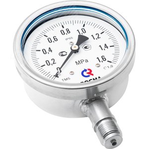 Манометр коррозионностойкий виброустойчивый радиальный ТМ-521Р.00 0...1,6 МРа 1/2' кл.т.1.0, готовый к гидрозаполнению - фото 3