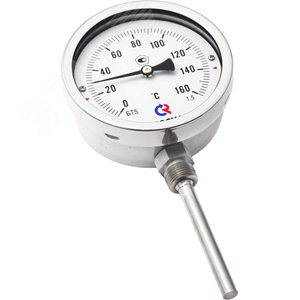 термометр биметаллический коррозионностойкий радиальный бт-52.220 0-160с 1/2' 150.кл.1,5 - фото 2