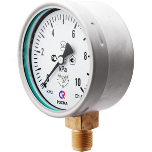 Манометр для измерения низких давлений газов радиальный КМ-22Р 0-25kРа 1/2' кл.1.5 - фото 2