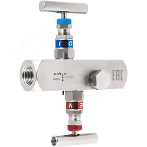 Клапан игольчатый двухвентильный 1/2'внутр.-1/2'внутр. нерж. сталь - фото 2