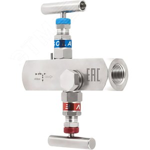 Клапан игольчатый двухвентильный 1/2'внутр.-1/2'внутр. нерж. сталь - фото 3