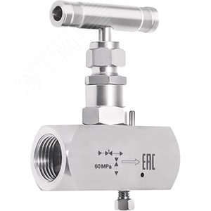 Клапан игольчатый 1/2' - 1/2' внутр.-внутр., материал - нержавеющая сталь, макс. рабочее давление - 40 МПа, макс. рабочая температура - 240 С - фото 2