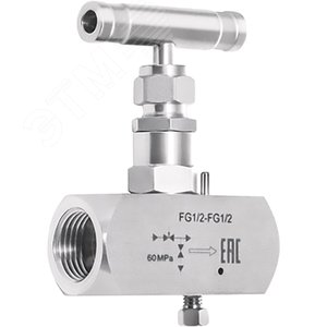 Клапан игольчатый 1/2' - 1/2' внутр.-внутр., мате иал - нержавеющая сталь, макс. рабочее давление - 40 МПа, макс. рабочая температура - 240 С - фото 2