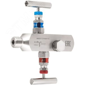 Клапан игольчатый двухвентильный SS-2R FM20х1.5-MM20х1.5 (внутр.-наруж.) нерж. сталь макс.рабочее давление 40 МПа - фото 2