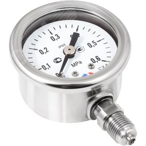 манометр коррозионностойкий виброустойчивый осевой тм-221t.00 0-0.4 мpа g1/4' 50 мм кл.т.2.5, готовый к гидрозаполнению - фото 2