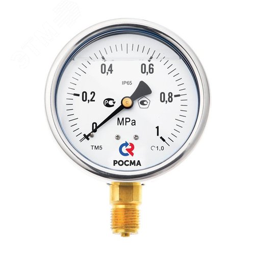 Изображение товара Манометр ТМ-520РКТ.00(0-16МРa))M20x1,5.1,0 виброустойчивый (готовый к гидрозаполнению) 100мм,Радиальное присоединение. Задний фланец.Класс точности 1,0. (шт)