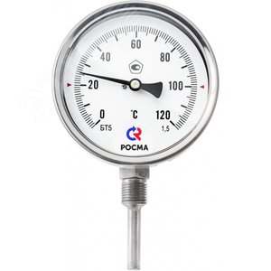 Термометр биметаллический радиальный БТ-52.220 0-100С 1/2'100 кл.1,5