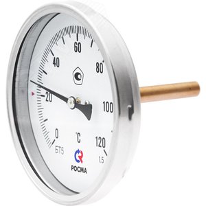 термометр биметаллический осевой c гильзой бт-51.211 0-60с m20х1.5 64.кл.1,5 - фото 1