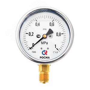 МАНОМЕТР виброустойчивый (готовый гидрозаполнению)63мм, Тип - ТМ-320Т, осевое присоединение.        Гидрозаполнени Глицерин. 0-1MPa. Резьба G1/4.     Класс точности 1,5. - фото 1