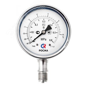 Изображение товара Мановакуумметр коррозионностойкий виброустойчивый радиальный ТМВ-521Р.00 -0.1...0.9MPa G1/2 кл.т. 1.0 готовый к гидрозаполнаению (шт)