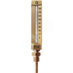 Термометр жидкостный стеклянный виброустойчивый прямой ТТ-B-150/50. П11 1/2' 0-120С