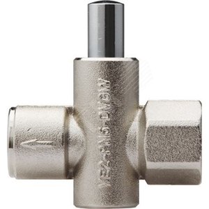 Клапан запорный кнопочный VE2-2-G1/2 для установки манометра, материал - латунь, уплотнение - NBR, рабочее давление - 0.5 МПа, макс. давление - 1.0 МПа, макс. рабочая температура - 70С
