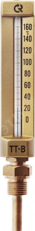 Термометр жидкостный стеклянный виброустойчивый прямой ТТ-B-200/100 П11 1/2' 0-160С 00000002845 РОСМА - превью