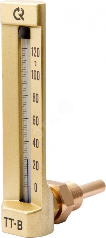 Термометр жидкостный стеклянный виброустойчивый угловой ТТ-B-150/50. У11 1/2' 0-160С 00000002815 РОСМА - превью