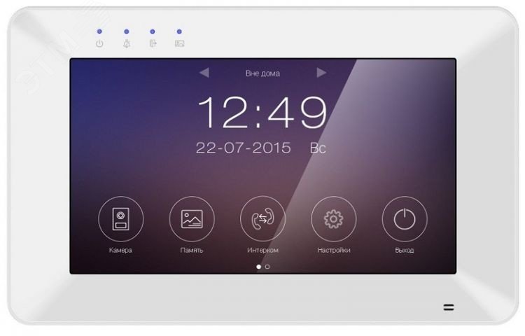 Изображение товара Монитор цветного видеодомофона с сенсорным емкостным экраном с диагональю 7 дюймов и разрешением 1023х600 (шт)