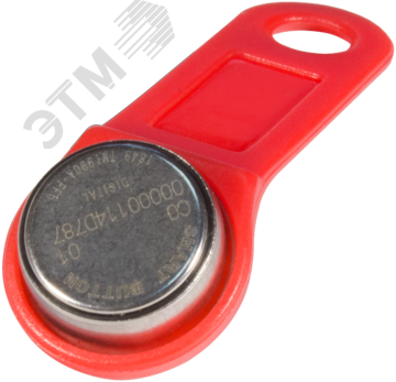 Изображение товара Ключ Touch Memory TM1990A-F5 с пластиковым держателем красного цвета (шт)