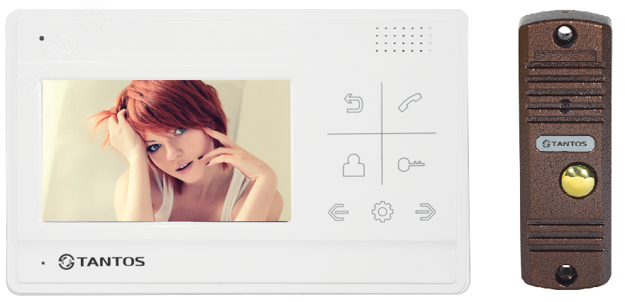 Изображение товара Комплект видеодомофона Tantos LILU kit с цветным монитором 4,3 дюйма и антивандальной панелью