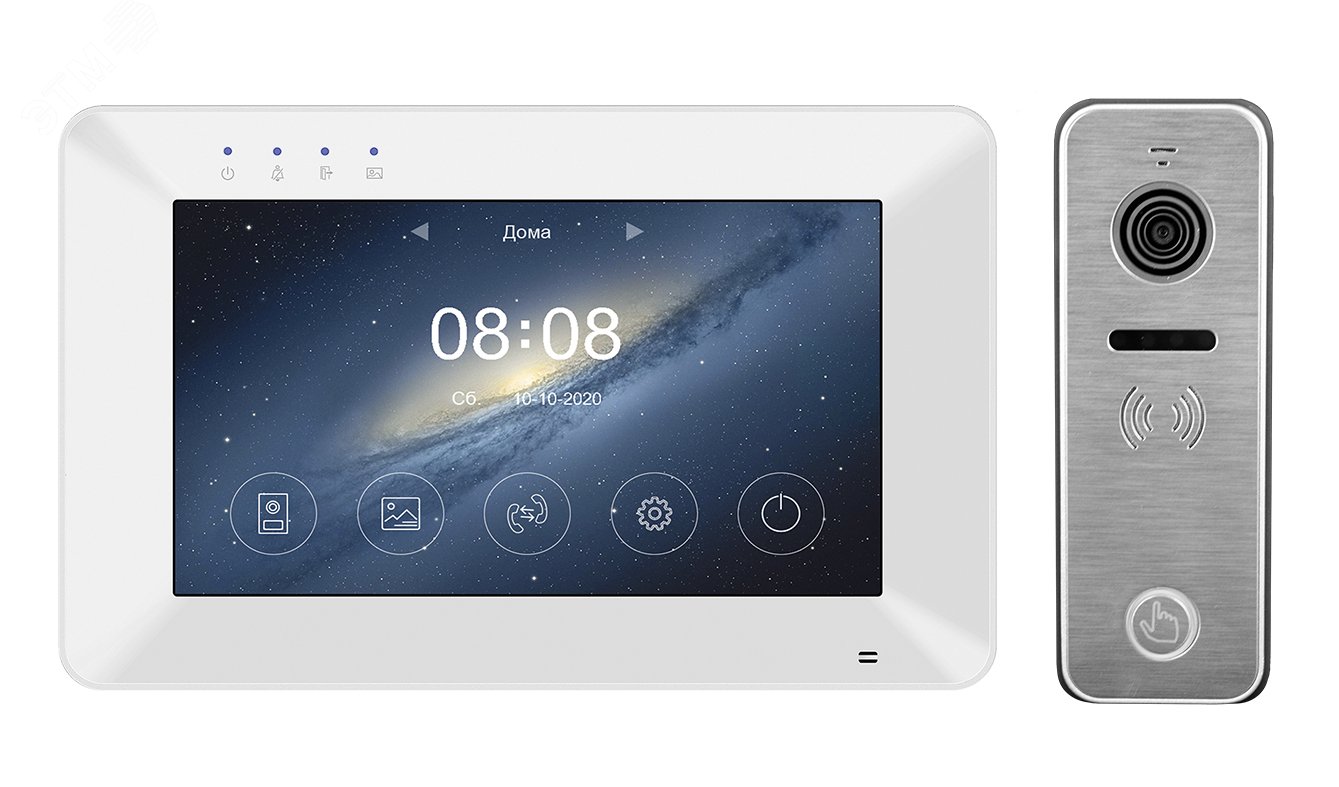 Изображение товара Комплект монитора цветного видеодомофона 7'' и HD 4-х проводной вызывной панели (шт)
