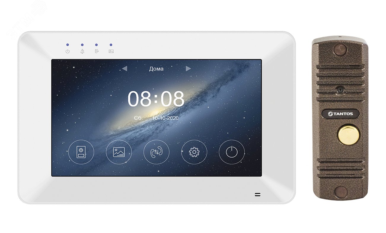 Изображение товара Комплект монитора цветного видеодомофона 7'' и антивандальной вызывной панели FullHD 1080p с углом обзора 70гр. (шт)