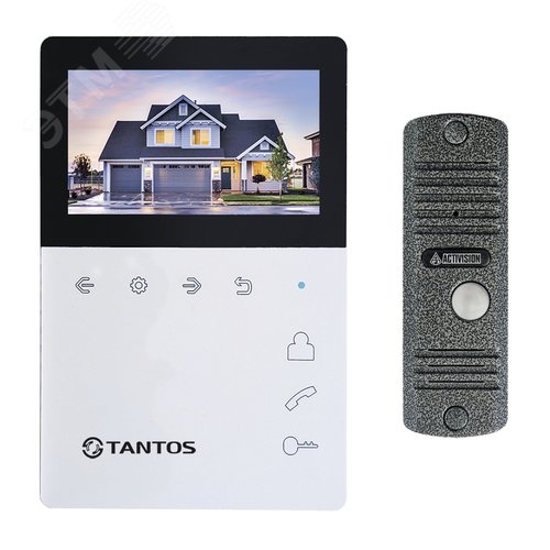 Изображение товара Комплект монитора HD цветного видеодомофона с сенсорным дисплеем и накладной 4-х проводной вызывной панели (шт)