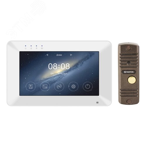 Изображение товара Комплект монитора цветного видеодомофона 7'' и антивандальной вызывной панели FullHD 1080p с углом обзора 70гр. (шт)