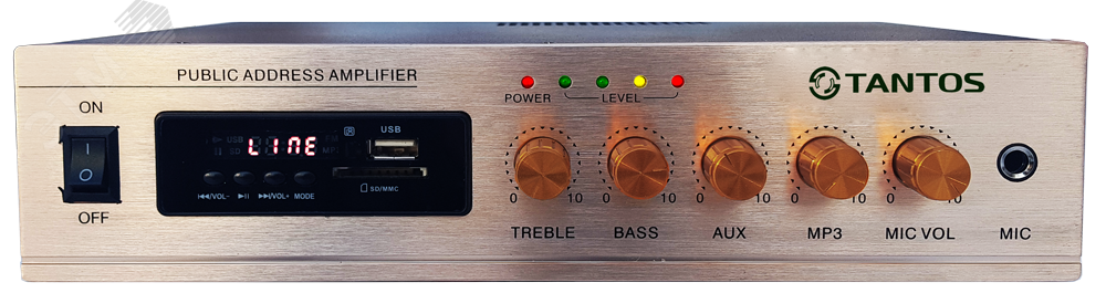 Изображение товара Усилитель трансляционный 60 Вт 100 В USB FM-тюнер Tantos TSo-AA60M