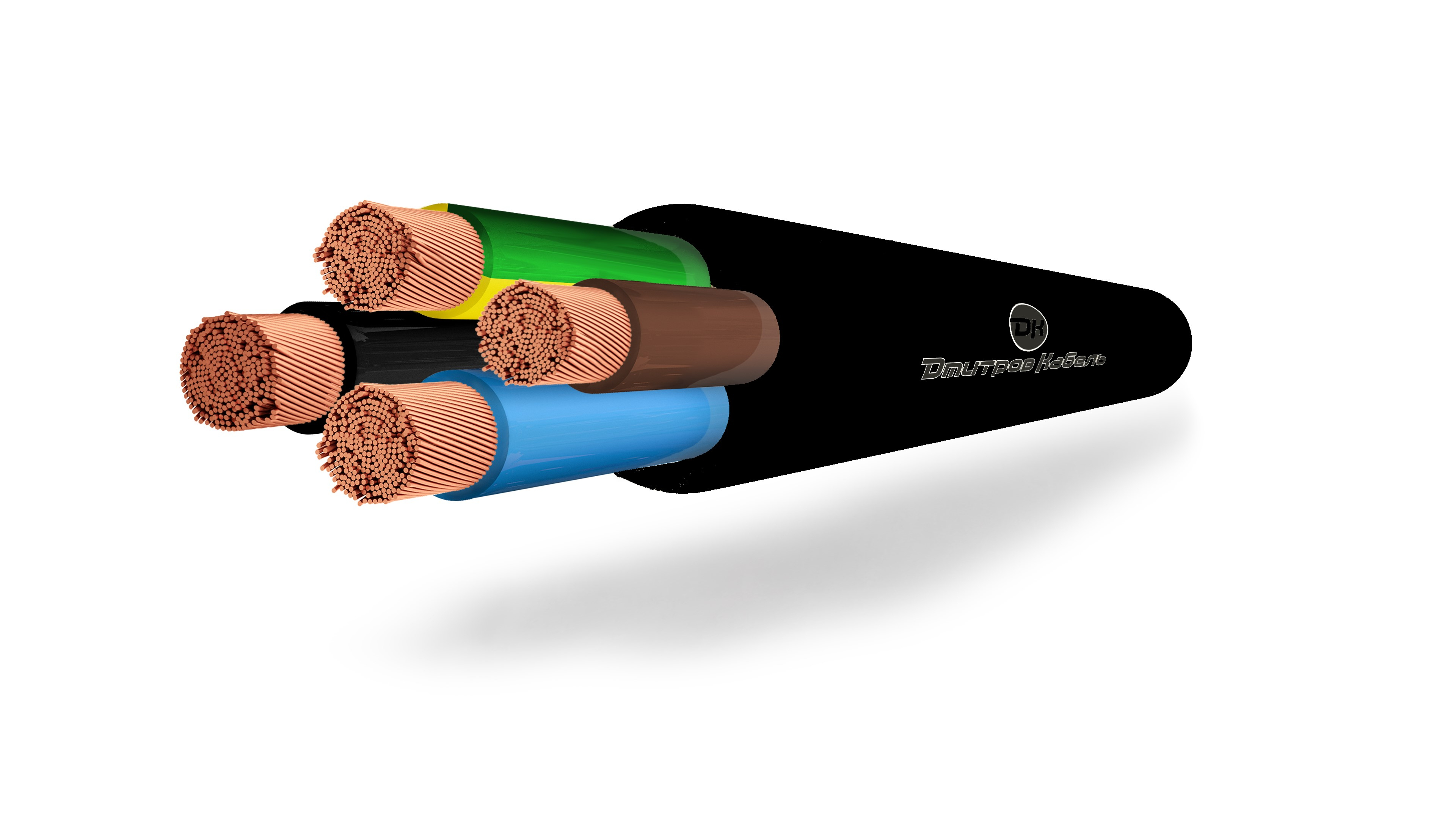 Провод соединительный ПВС 3х2.5+1х2.5 черный ТРТС