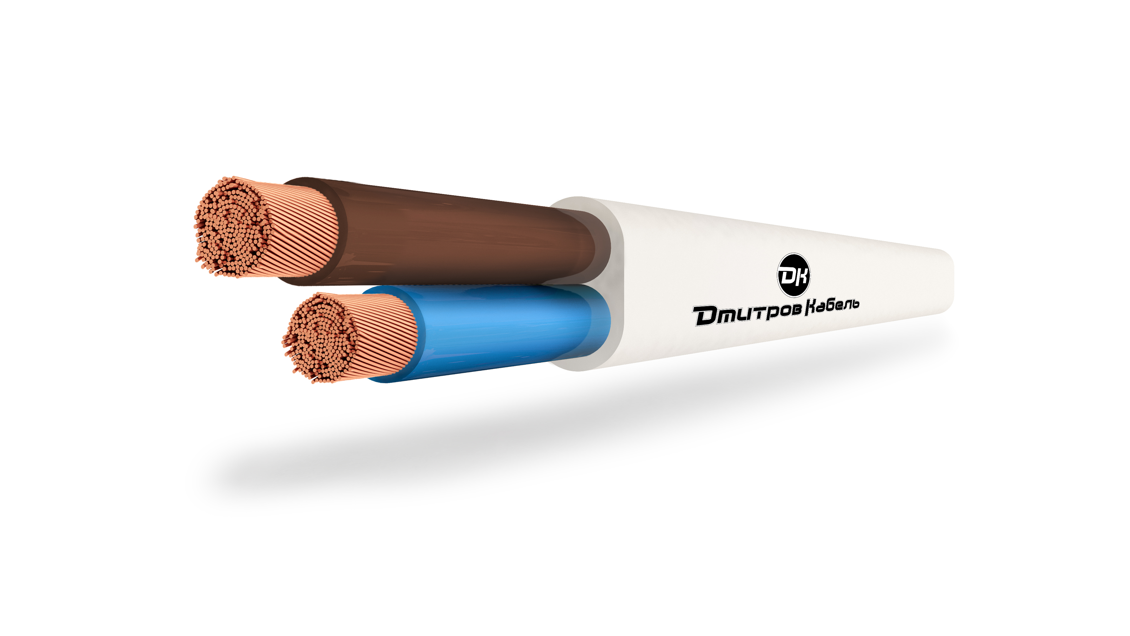 Шнур ШВВП 2х0.5 белый до 380В ТРТС