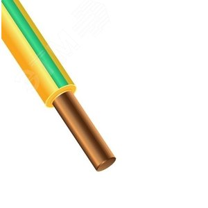 Провод силовой ПУВ 1х2.5 желто-зеленый ТРТС однопроволочный