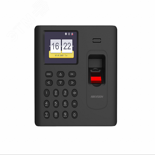 Терминал учета рабочего времени со встроенными считывателями EM карт и отпечатков пальцев DS-K1A802AEF-B Hikvision