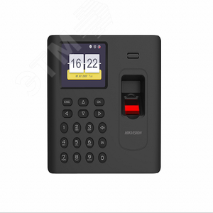 Терминал учета рабочего времени со встроенными считывателями Mifare карт и отпечатков пальцев DS-K1A802AMF Hikvision