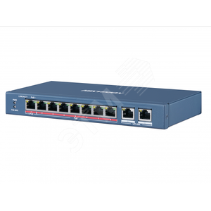 Коммутатор 7-портовый 1 порт HiPoE 7 портов PoE   2 порта Ethernet 10/100/1000 Мбит/с (DS-3E0310HP-E)