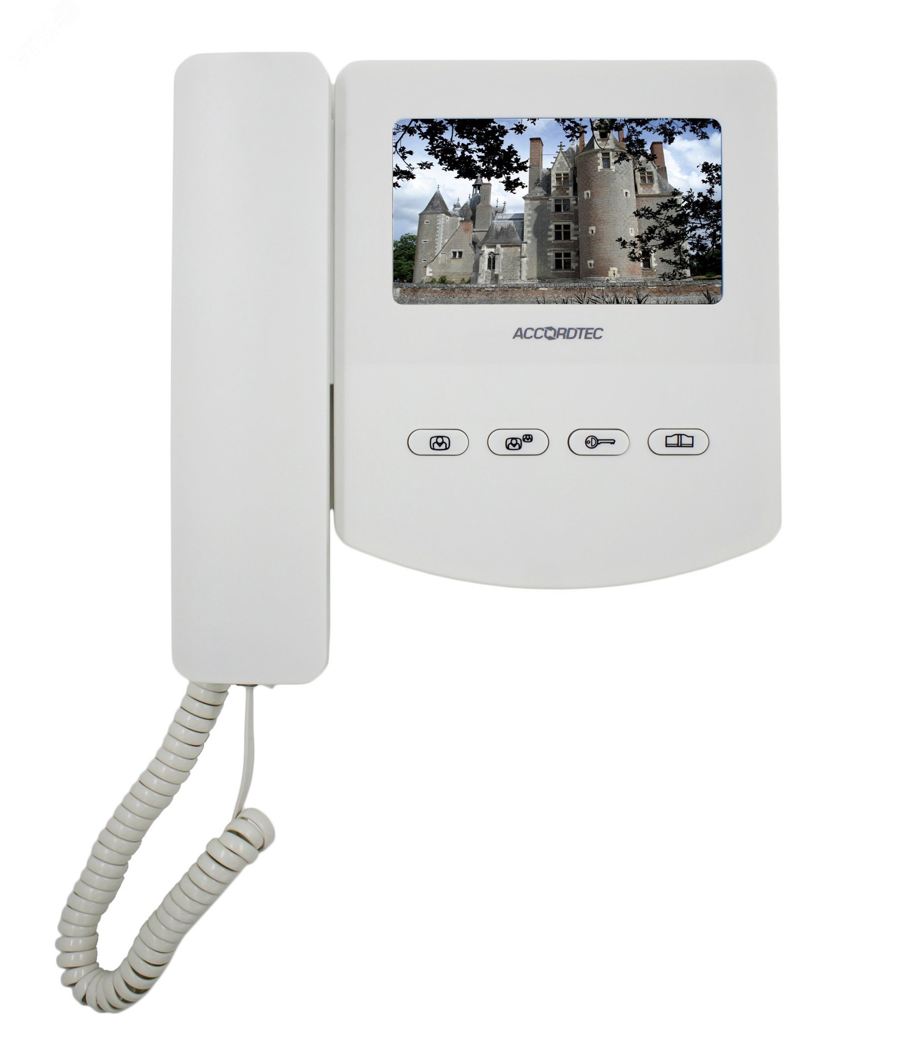 Монитор домофона (аналог AT-VD 433C c возможностью подключения к многоквартирным цифровым домофонам (Raikmann, Keymann)) AT-VD433C EXEL WHITE AccordTec