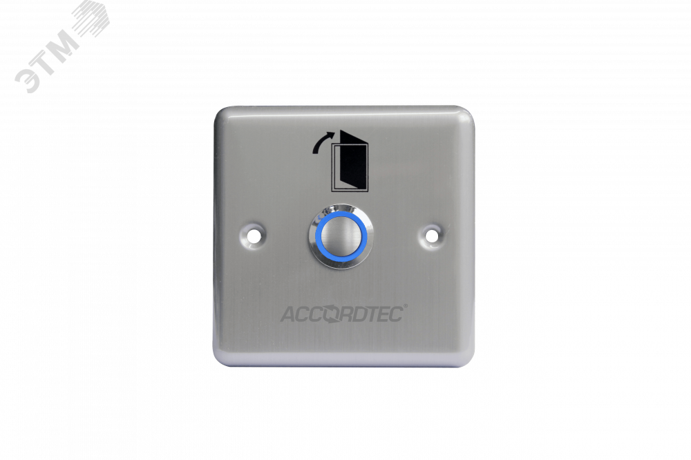 Кнопка Выход врезная c LED подсветкой, цвет подсветки синий AT-H801B LED AccordTec