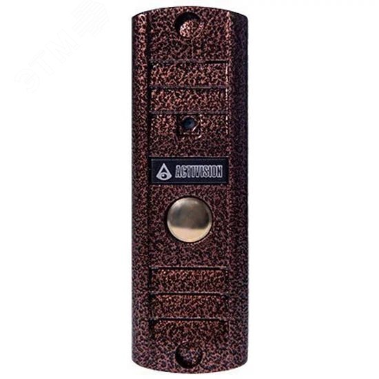 Вызывная панель цв. видеодомофона 4-х проводная, 1000 ТВЛ, ИК-подветка до 0,6м, антивандальная, угловой кронштейн, без козырька AVP-508 (PAL) медь Activision