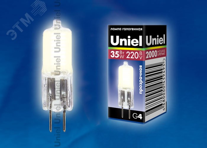 Изображение товара Галогенная лампа JC-220/35/G4 CL 35 Вт G4 капсульная теплый свет