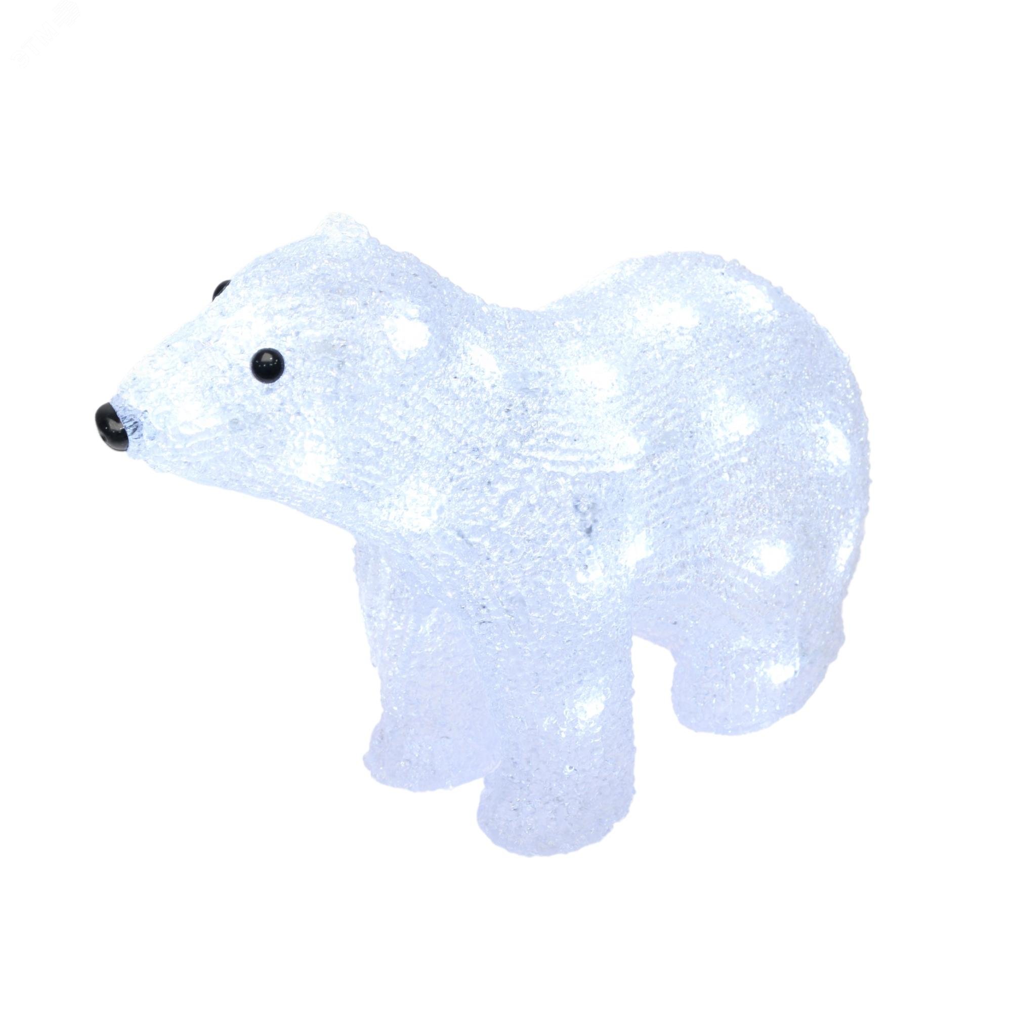 Фигура светодиодная Белый медведь-4 40 светодиодов размер 31*15*25 см цвет свечения-белый IP20 ULD-M3125-040/STA WHITE IP20 WHITE BEAR-4 11037 Uniel - превью 3