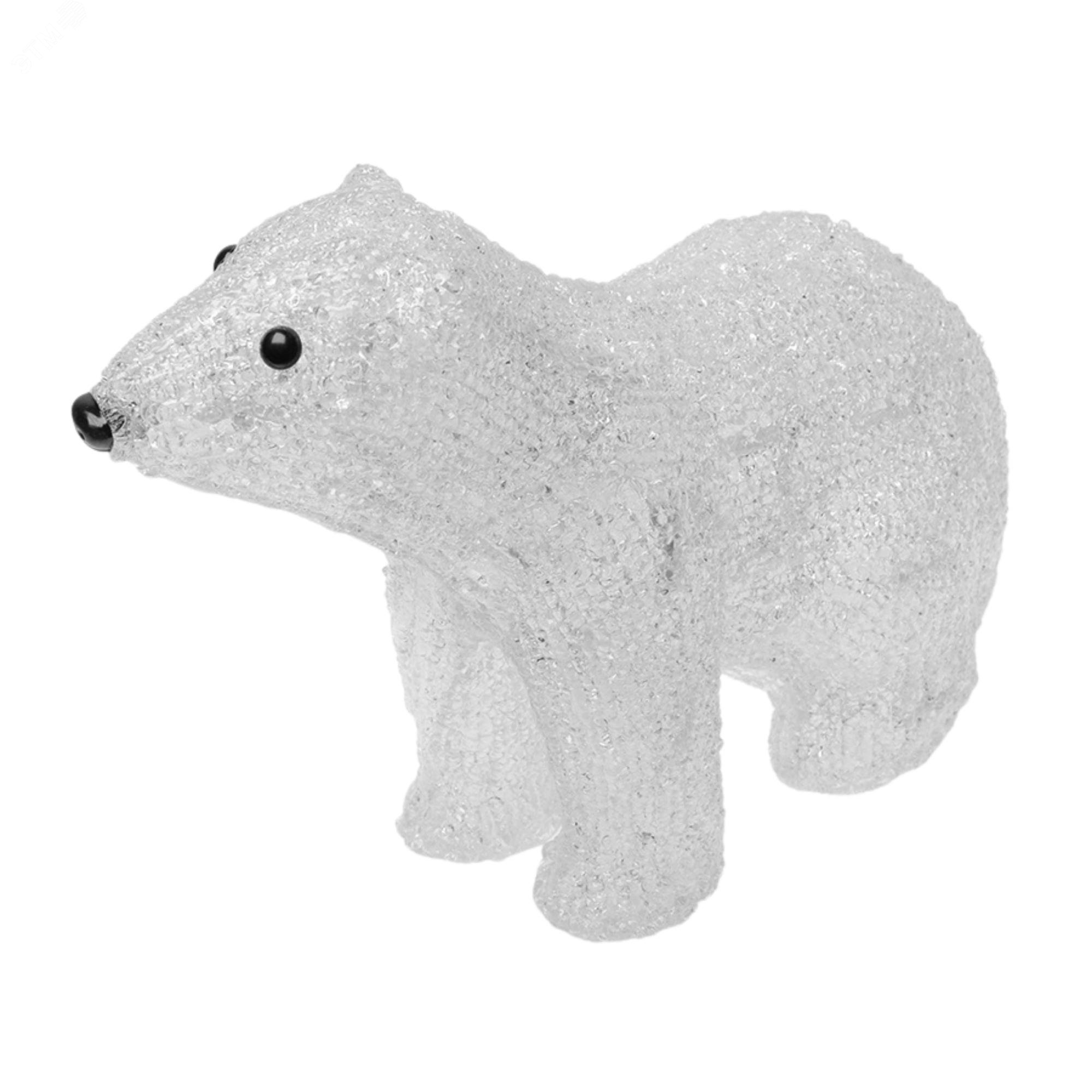 Фигура светодиодная Белый медведь-4 40 светодиодов размер 31*15*25 см цвет свечения-белый IP20 ULD-M3125-040/STA WHITE IP20 WHITE BEAR-4 11037 Uniel - превью 2