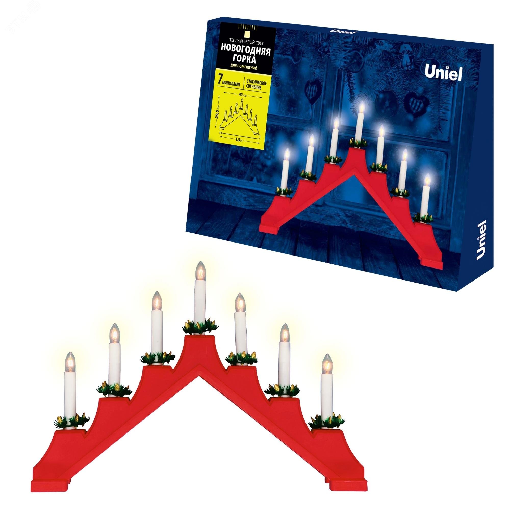 Изображение товара Новогодняя фигура горка УДЛ-7101-007/СВА/WW RED BRIDGE 300 светодиодов высокая яркость