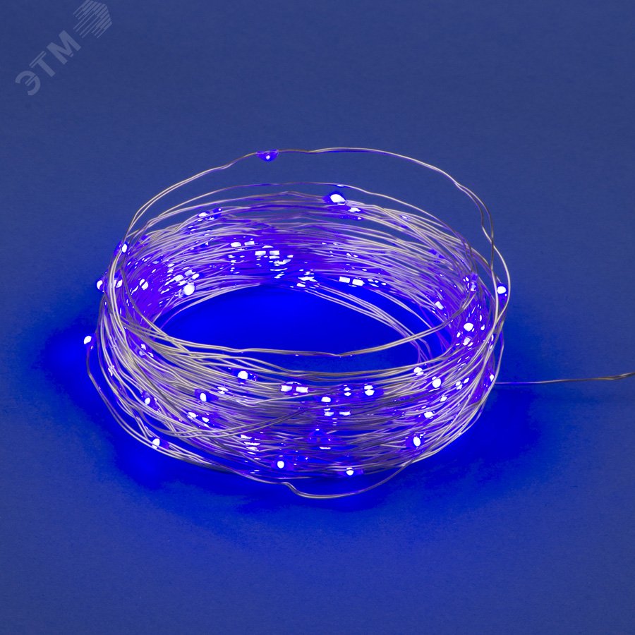 Изображение товара Гирлянда светодиодная на батарейках 10м 100 светодиодов фиолетовый Uniel