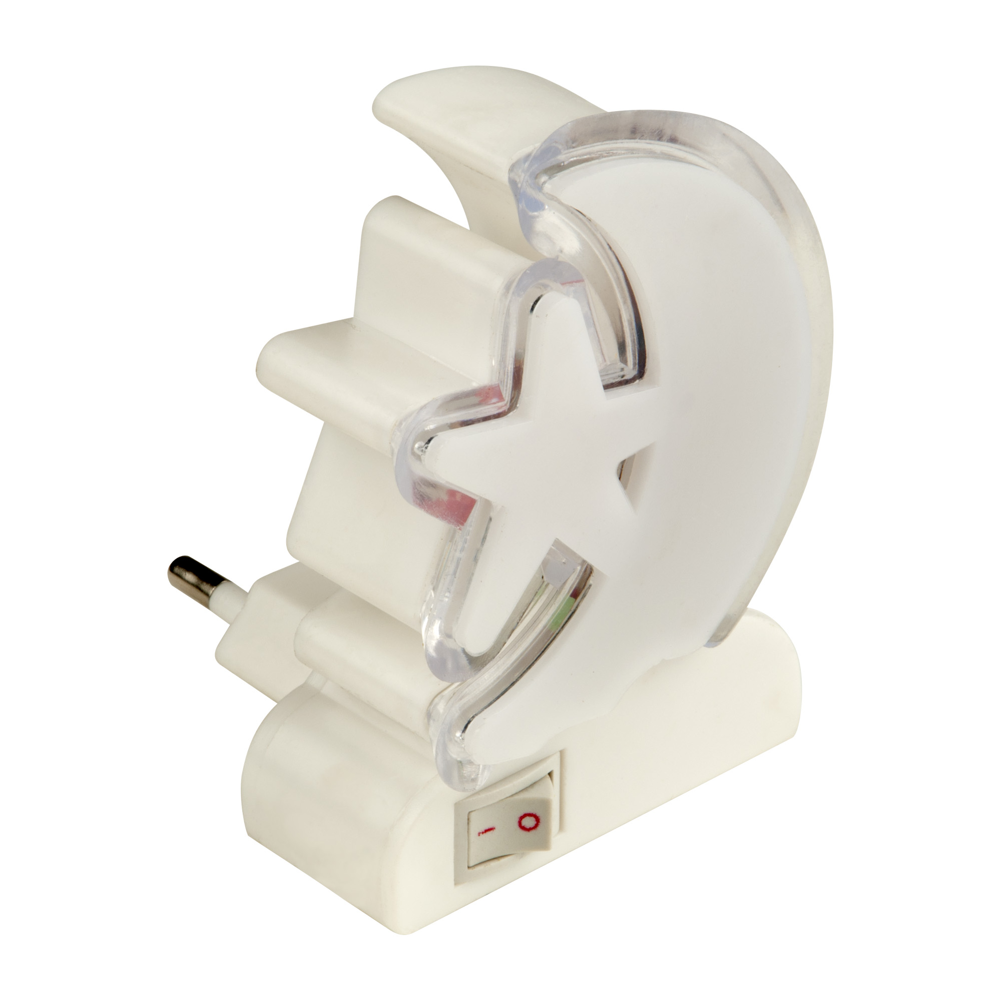 Светильник-ночник. Без выключателя месяц со звездочкой Блистер DTL-301-Месяц со звездочкой/RGB/4LED/0,5W