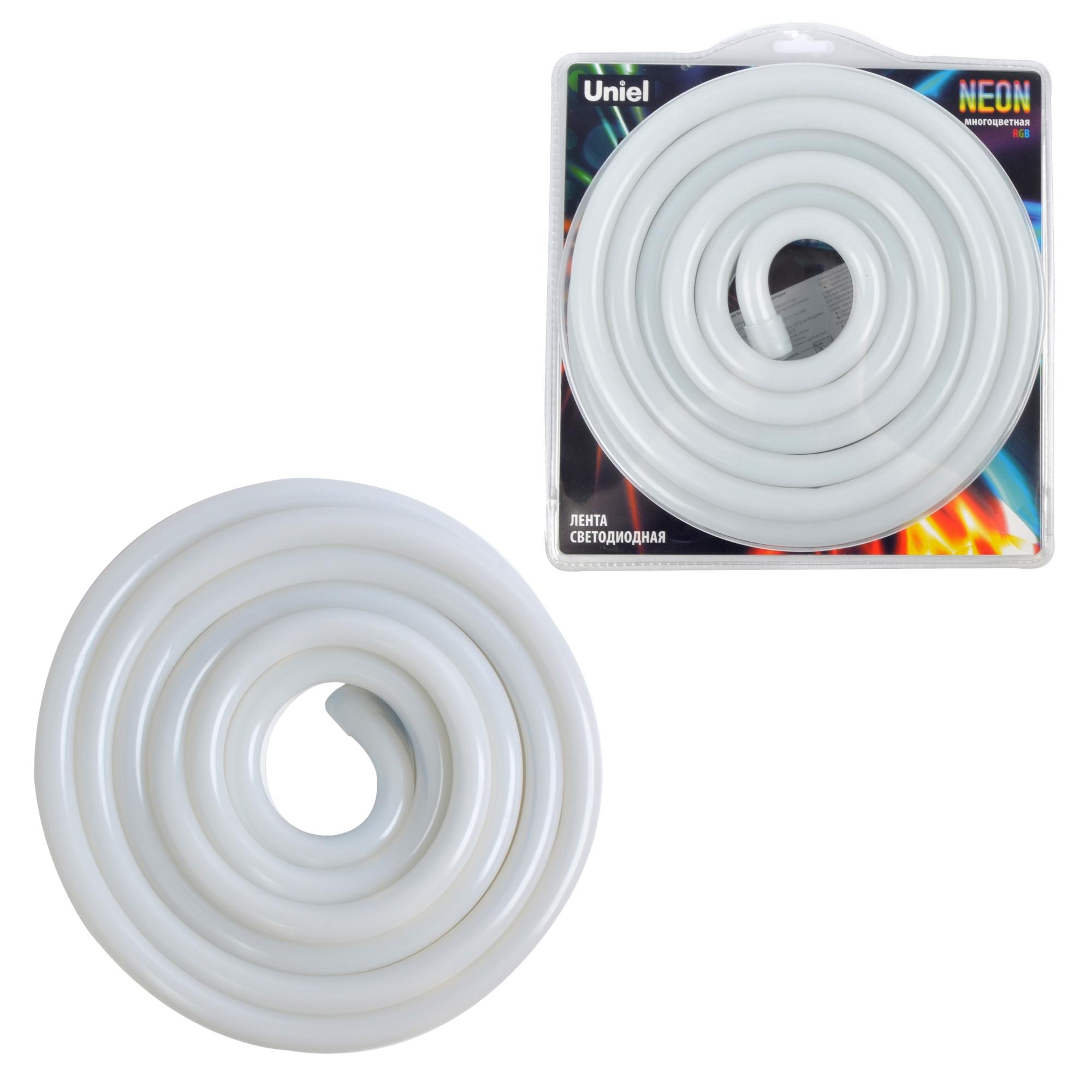 Лента светодиодная гибкая герметичная. NEON ULS-N02-5050-60LED/m-13мм-IP67-DC12V-14W/m-5м-RGB катушка 5м в блистере RGB