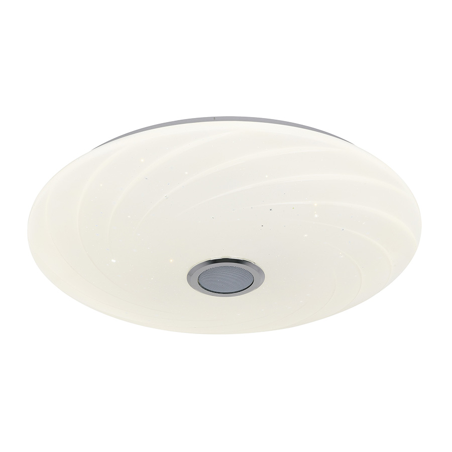 Светильник светодиодный накладной ULI-D291 72W/SW+RGB/50 MERCURY Диммируемый Пульт ДУ (в/к) Встроенная Bluetooth колонка Теплый свет (3000К) /(4000К)/ Дневной свет(6500К)/ RGB 5700 Лм